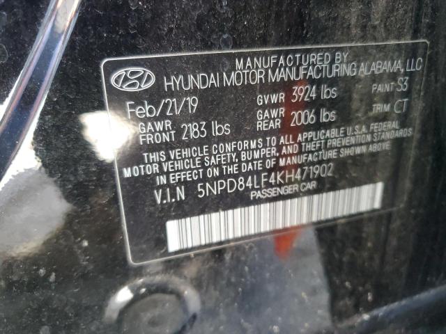 5NPD84LF4KH471902 - 2019 HYUNDAI ELANTRA SEL BLACK photo 12