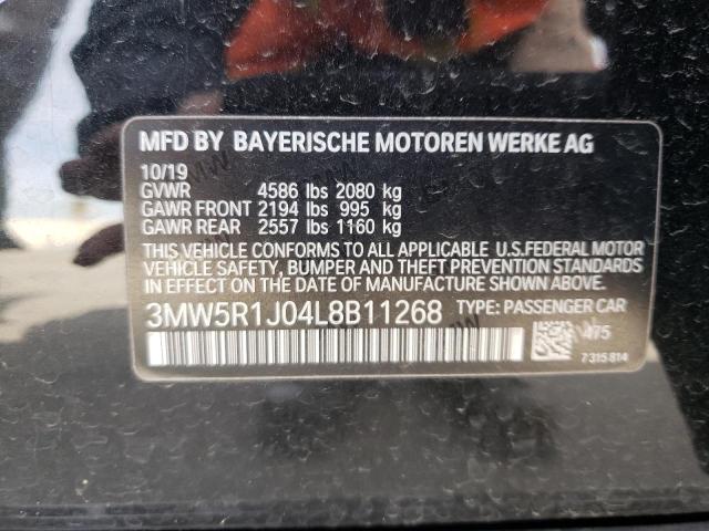 3MW5R1J04L8B11268 - 2020 BMW 330I BLACK photo 13