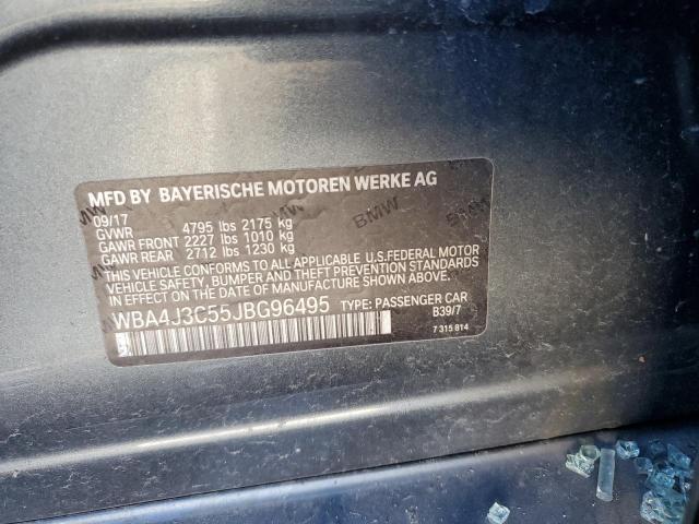 WBA4J3C55JBG96495 - 2018 BMW 430XI GRAN COUPE GRAY photo 12