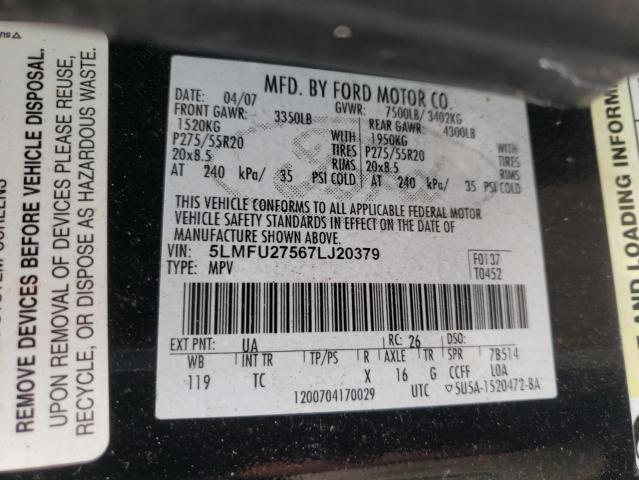 5LMFU27567LJ20379 - 2007 LINCOLN NAVIGATOR 黑色 照片 13