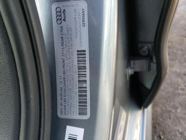 WAUHGAFC4CN103917 - 2012 AUDI A6 PRESTIGE GRAY photo 12