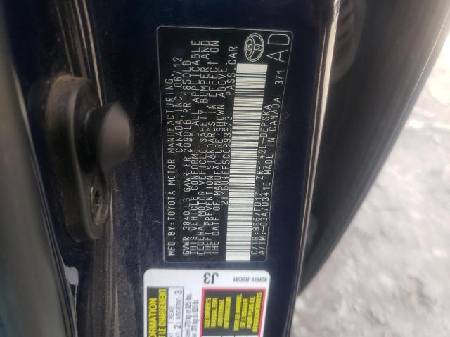 2T1BU4EE5CC893673 - 2012 TOYOTA COROLLA BASE BLUE photo 12