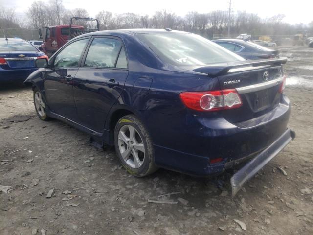2T1BU4EE5CC893673 - 2012 TOYOTA COROLLA BASE BLUE photo 2