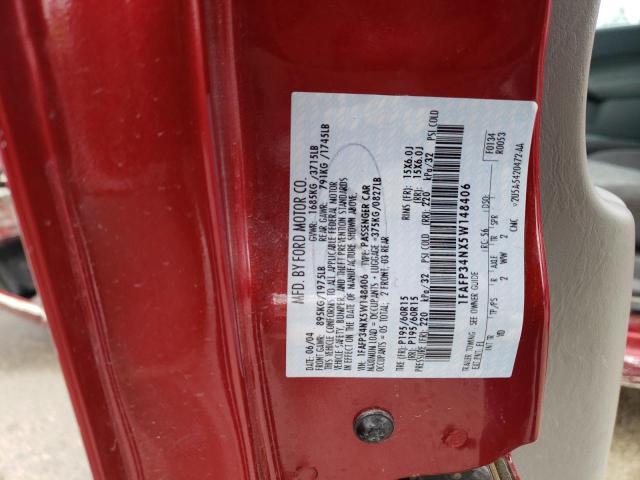 1FAFP34NX5W148406 - 2005 FORD FOCUS ZX4 RED photo 12