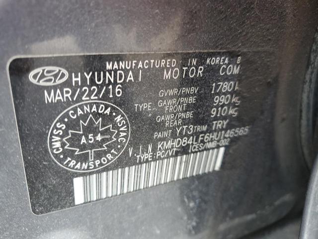 KMHD84LF6HU146565 - 2017 HYUNDAI ELANTRA SE GRAY photo 12