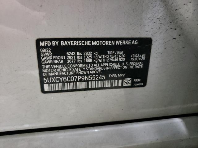 5UXCY6C07P9N55245 - 2023 BMW X6 XDRIVE40I WHITE photo 12