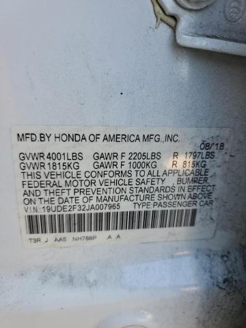 19UDE2F32JA007965 - 2018 ACURA ILX BASE WATCH PLUS WHITE photo 13