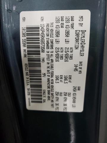 1D4GP45RX6B573500 - 2006 DODGE CARAVAN SXT GRAY photo 13