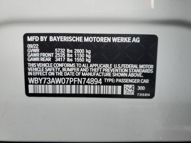 WBY73AW07PFN74894 - 2023 BMW I4 EDRIVE4 WHITE photo 12