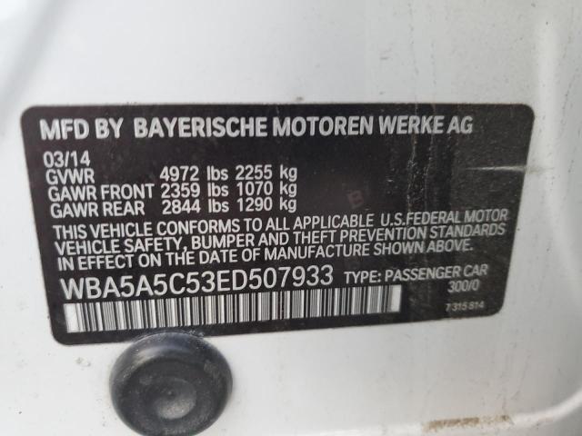 WBA5A5C53ED507933 - 2014 BMW 528 I WHITE photo 12