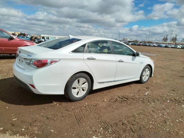 KMHEC4A44EA113274 - 2014 HYUNDAI SONATA HYBRID WHITE photo 3