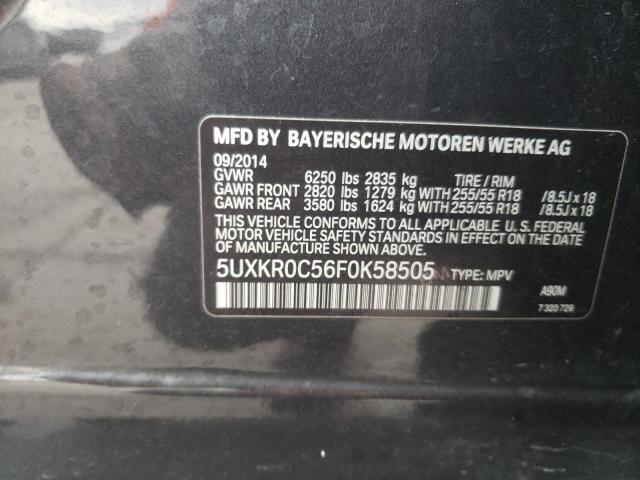 5UXKR0C56F0K58505 - 2015 BMW X5 XDRIVE35I GRAY photo 13