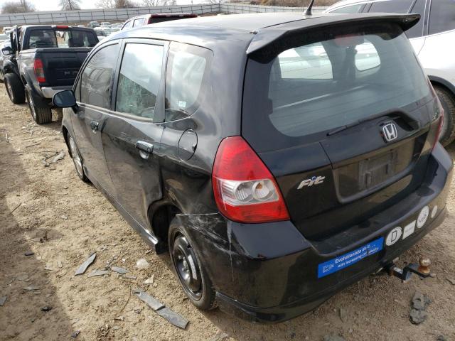 JHMGD38687S054592 - 2007 HONDA FIT S BLACK photo 2