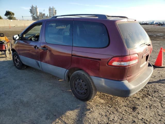 4T3ZF13C21U332746 - 2001 TOYOTA SIENNA LE MAROON photo 2