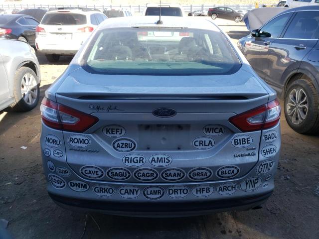 3FA6P0LU3DR163192 - 2013 FORD FUSION SE HYBRID SILVER photo 6