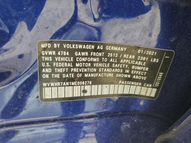 WVWHR7AN1ME006278 - 2021 VOLKSWAGEN ARTEON SEL R-LINE BLUE photo 13