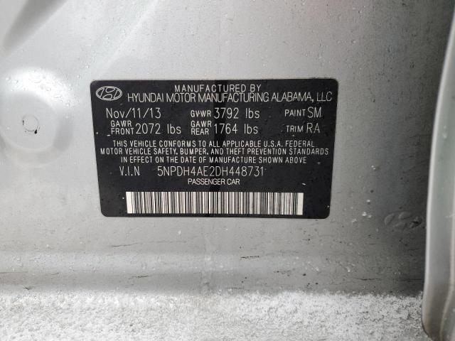 5NPDH4AE2DH448731 - 2013 HYUNDAI ELANTRA GLS SILVER photo 12