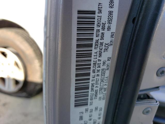 1D7RB1CT3AS133229 - 2010 DODGE RAM 1500 SILVER photo 12