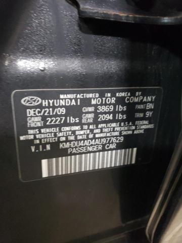 KMHDU4AD4AU977629 - 2010 HYUNDAI ELANTRA BLUE BLACK photo 12