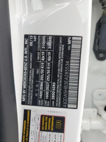 4JGDA5HB3EA285534 - 2014 MERCEDES-BENZ ML 350 4MATIC WHITE photo 14