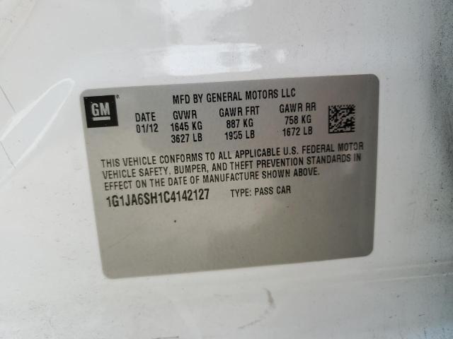 1G1JA6SH1C4142127 - 2012 CHEVROLET SONIC LS WHITE photo 12