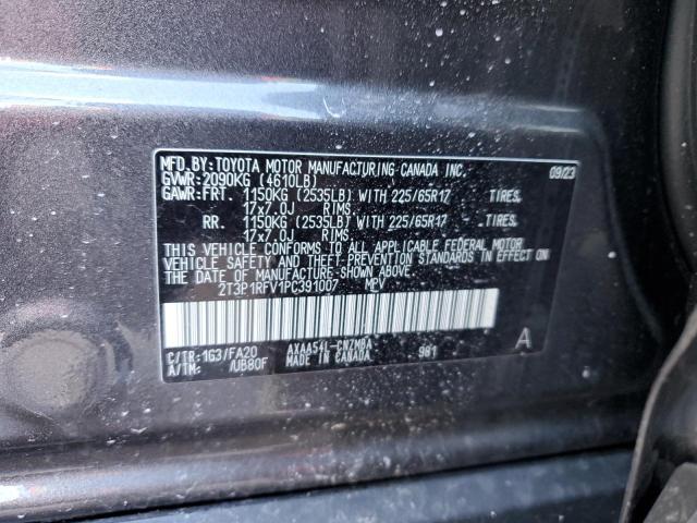 2T3P1RFV1PC391007 - 2023 TOYOTA RAV4 XLE GRAY photo 13