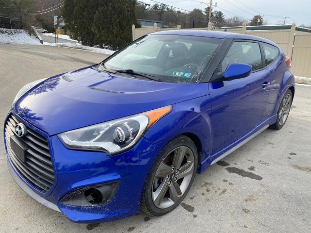 KMHTC6AEXEU202437 - 2014 HYUNDAI VELOSTER TURBO BLUE photo 1