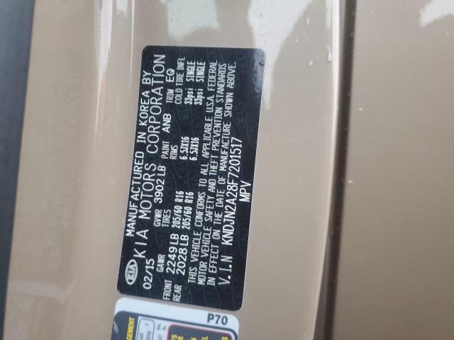 KNDJN2A28F7201517 - 2015 KIA SOUL TAN photo 13