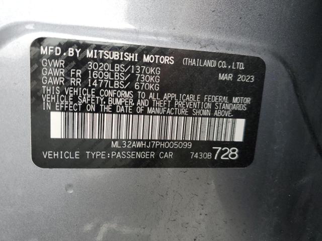 ML32AWHJ7PH005099 - 2023 MITSUBISHI MIRAGE SE SILVER photo 12