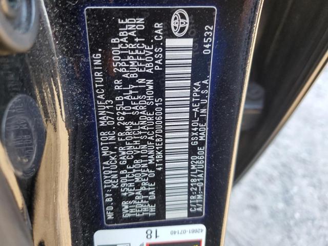 4T1BK1EB7DU060015 - 2013 TOYOTA AVALON BASE 黑色 照片 12