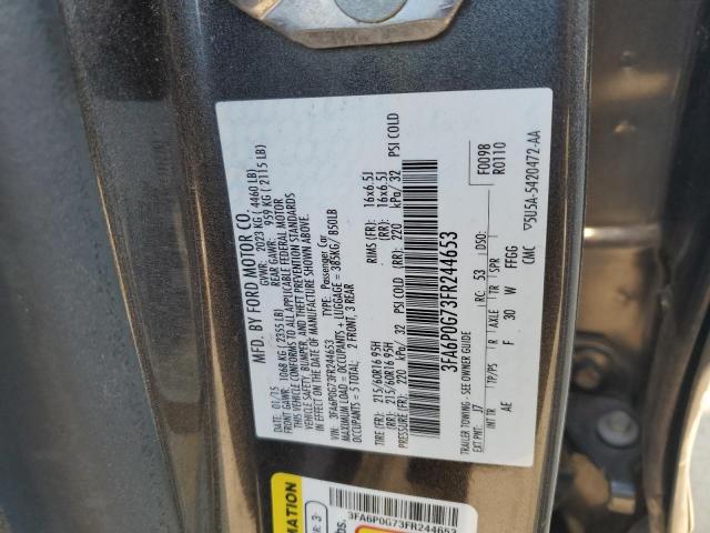 3FA6P0G73FR244653 - 2015 FORD FUSION S GRAY photo 12