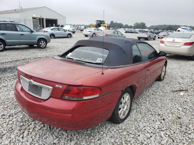 1C3EL75R94N398772 - 2004 CHRYSLER SEBRING GTC RED photo 4