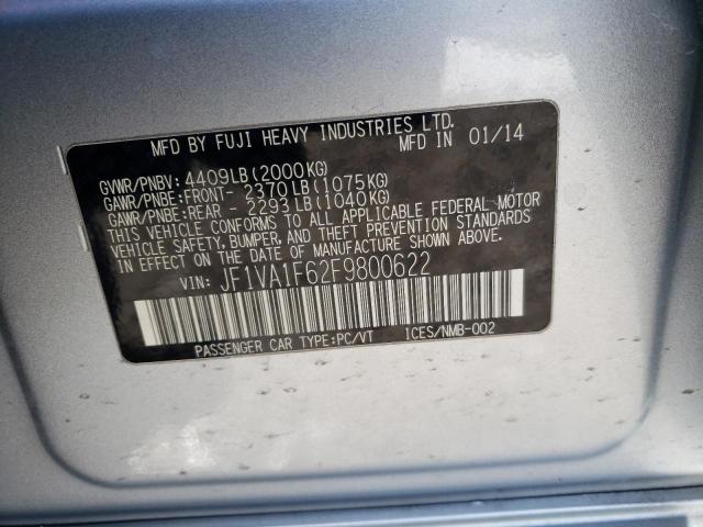 JF1VA1F62F9800622 - 2015 SUBARU WRX PREMIUM SILVER photo 13