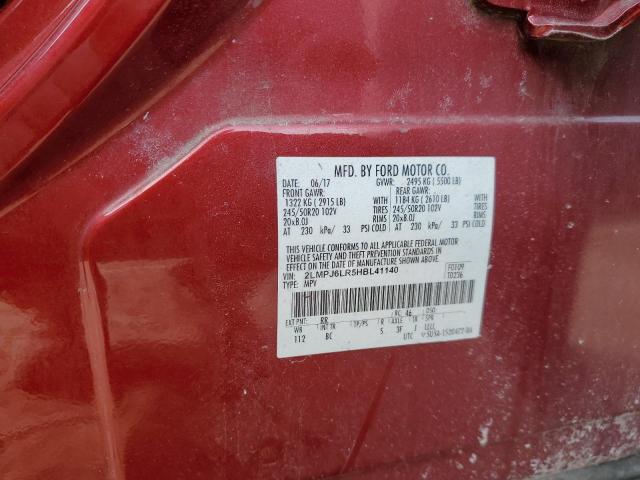 2LMPJ6LR5HBL41140 - 2017 LINCOLN MKX RESERVE Qırmızı foto 13