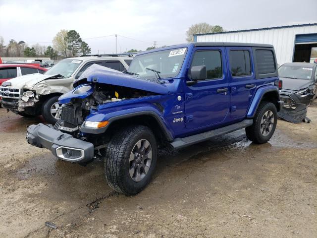 1C4HJXEN3JW176648 - 2018 JEEP WRANGLER U SAHARA BLUE photo 1