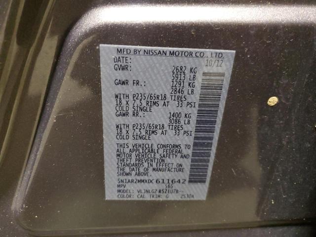 5N1AR2MMXDC611642 - 2013 NISSAN PATHFINDER S Boz foto 13