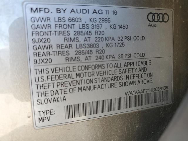 WA1VAAF71HD036436 - 2017 AUDI Q7 PRESTIGE 棕色 照片 13