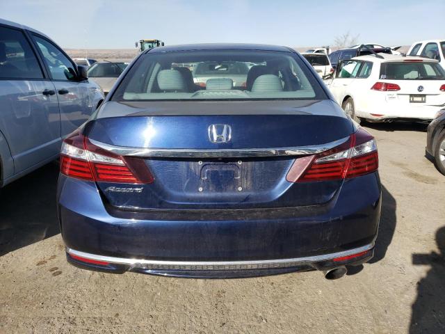 1HGCR2F37GA019232 - 2016 HONDA ACCORD LX BLUE photo 6