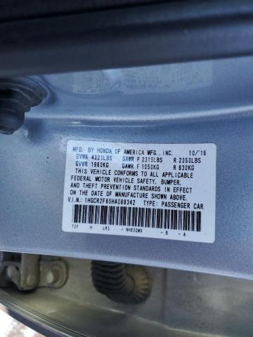 1HGCR2F85HA089342 - 2017 HONDA ACCORD EXL SILVER photo 12