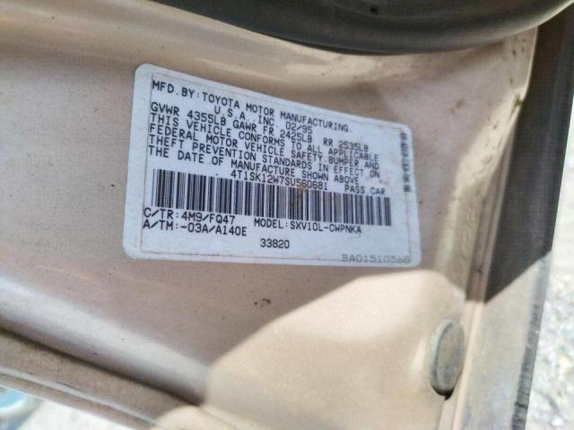 4T1SK12W7SU560681 - 1995 TOYOTA CAMRY LE BEIGE photo 10