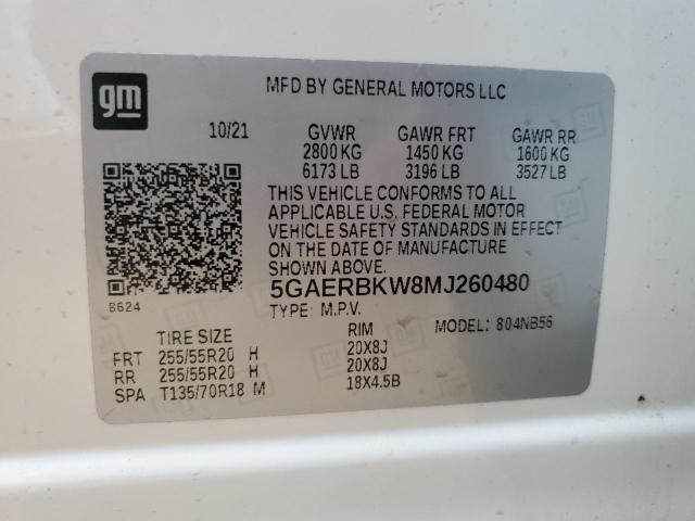 5GAERBKW8MJ260480 - 2021 BUICK ENCLAVE ESSENCE 白色 照片 13
