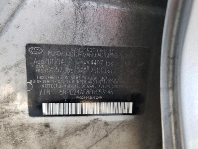 5NPE24AF8FH053146 - 2015 HYUNDAI SONATA SE SILVER photo 12