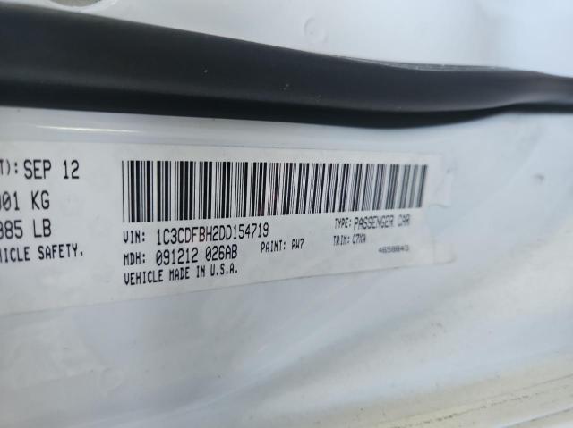 1C3CDFBH2DD154719 - 2013 DODGE DART SXT WHITE photo 10