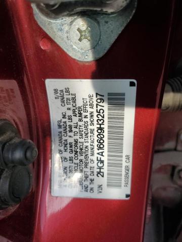 2HGFA16609H325797 - 2009 HONDA CIVIC LX-S ბურგუნდია ფოტო 12