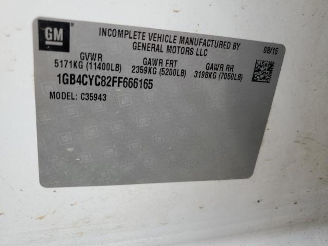 1GB4CYC82FF666165 - 2015 CHEVROLET SILVERADO C3500 WHITE photo 13