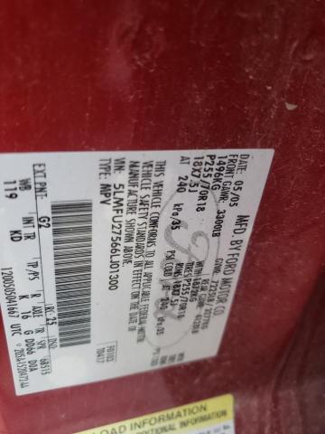 5LMFU27566LJ01300 - 2006 LINCOLN NAVIGATOR წითელი ფოტო 13