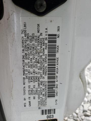 5TETX22N88Z499672 - 2008 TOYOTA TACOMA ACCESS CAB თეთრი ფოტო 12