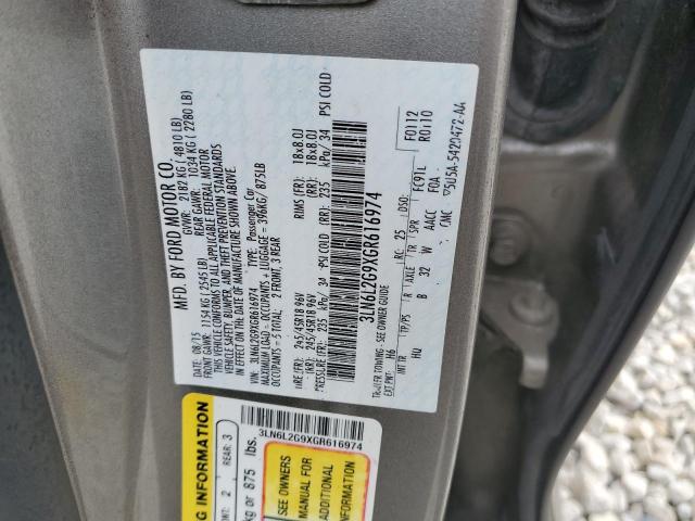 3LN6L2G9XGR616974 - 2016 LINCOLN MKZ GRAY photo 12