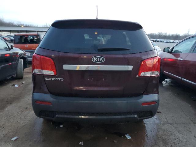 5XYKT4A14CG225809 - 2012 KIA SORENTO BASE MAROON photo 6