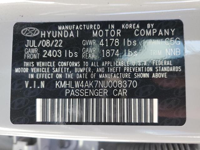 KMHLW4AK7NU008370 - 2022 HYUNDAI ELANTRA N GRAY photo 13